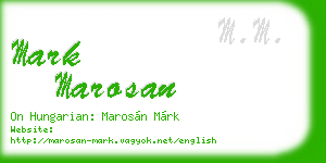 mark marosan business card