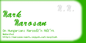 mark marosan business card